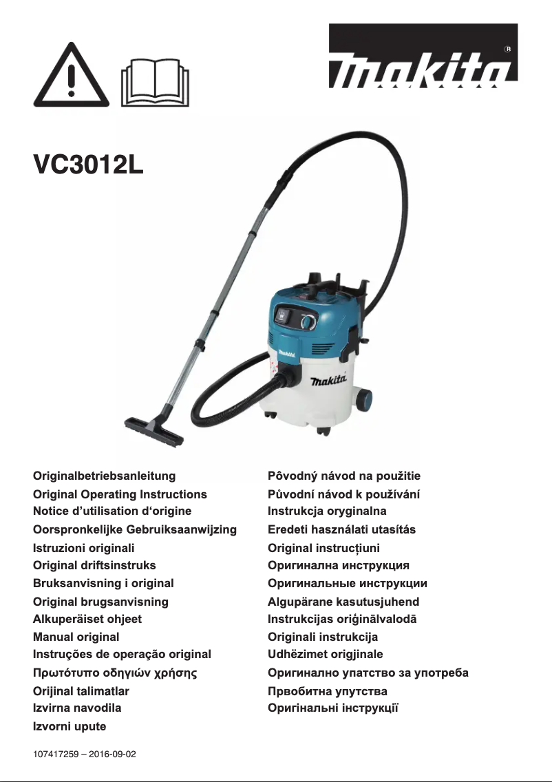 Page n°1 - Manuel utilisateur Makita VC3012L