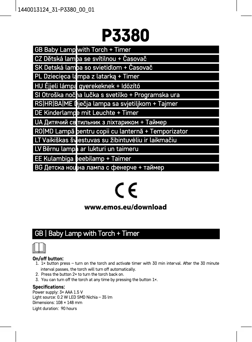 Page n°1 - Manuel utilisateur Emos P3380
