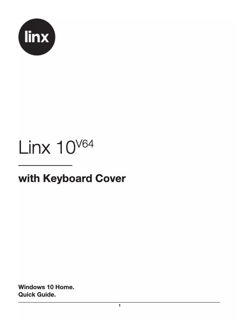 Page n°1 - Manuel utilisateur Linx 10V64