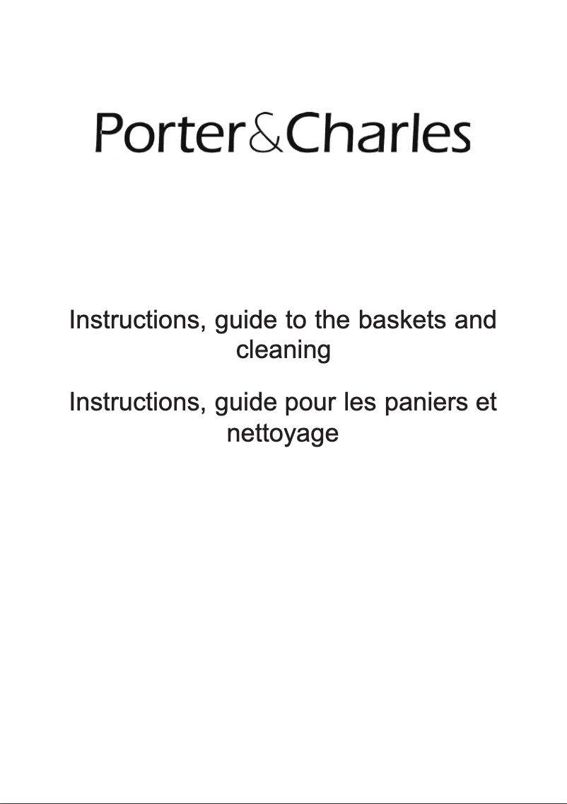 Page 1 de la notice Manuel utilisateur Porter & Charles DWTPC5FC