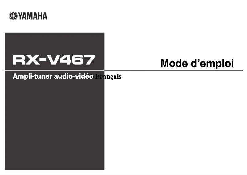 Image de la première page du manuel de l'appareil RX-V467