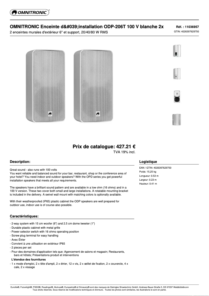 Image de la première page du manuel de l'appareil ODP-206T