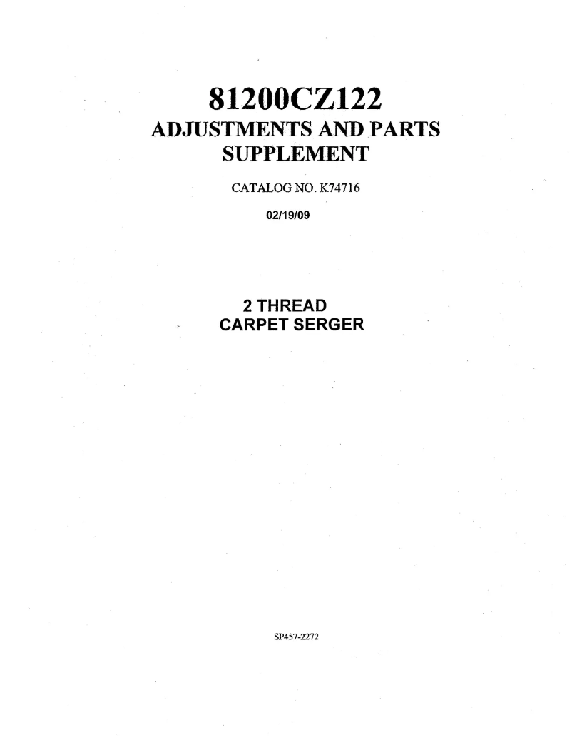 Page 1 de la notice Manuel utilisateur Union Special 81200CZ122