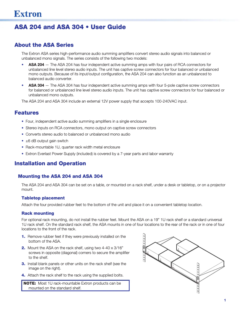 Imagen de la primera página del manual del dispositivo ASA 304