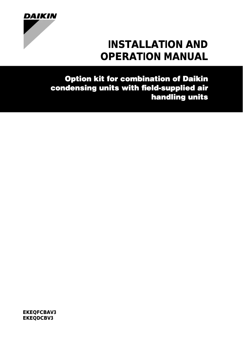 Image de la première page du manuel de l'appareil EKEQMCBAV3