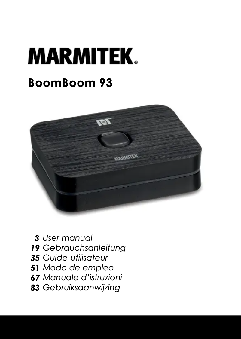 Página 1 del manual Ficha técnica Marmitek BoomBoom 93