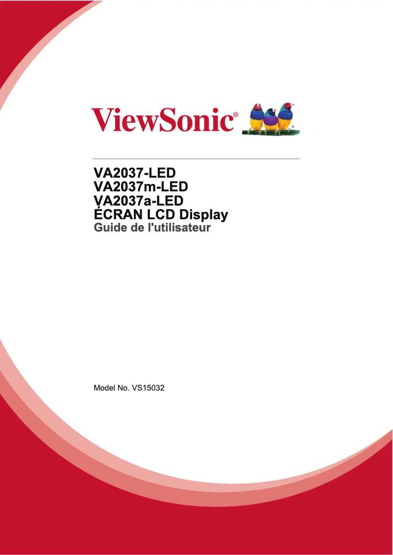 Page 1 de la notice Manuel utilisateur Viewsonic VA2037m