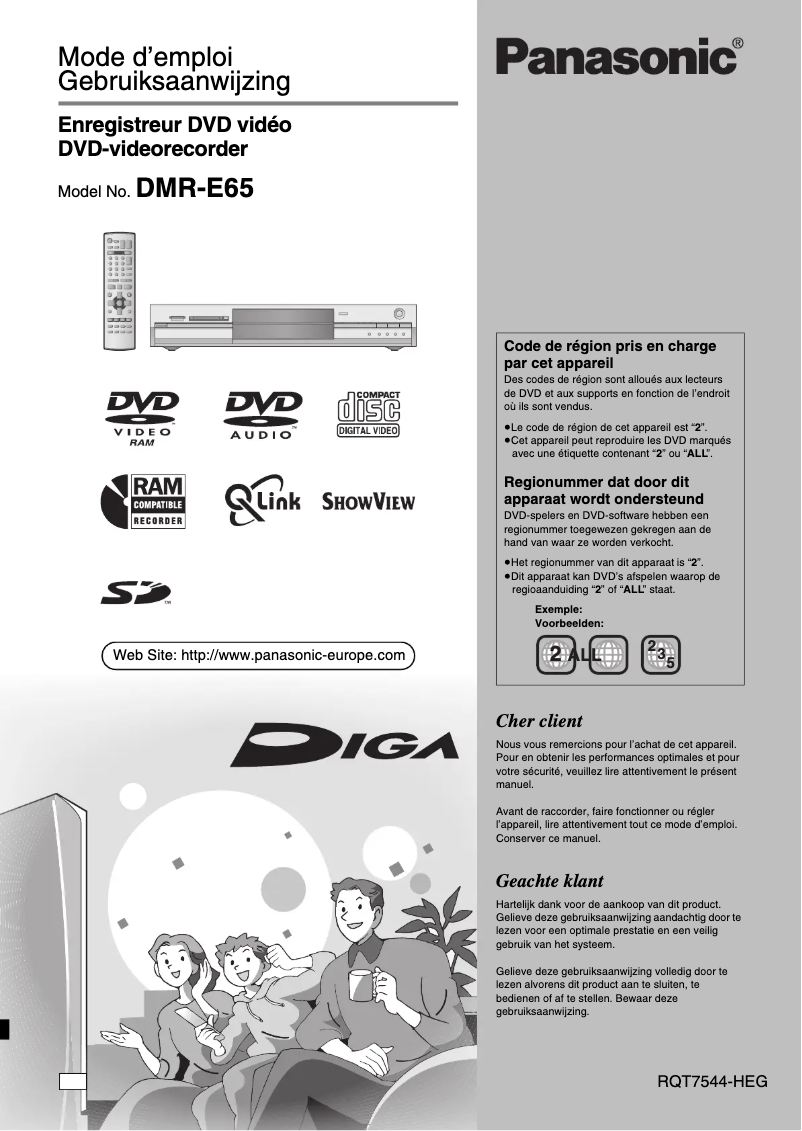 Page 1 de la notice Manuel utilisateur Panasonic DMR-E65