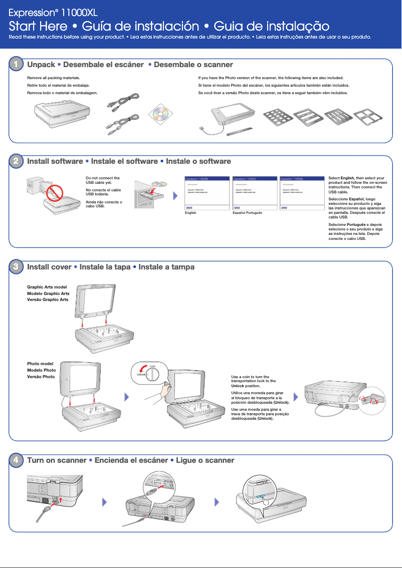 Page 1 de la notice Manuel utilisateur Epson Expression E11000XL