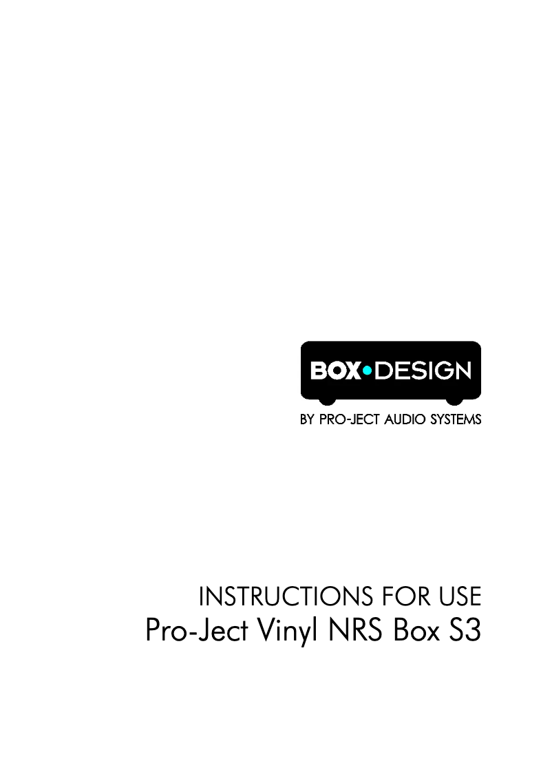 Image de la première page du manuel de l'appareil Vinyl NRS Box S3