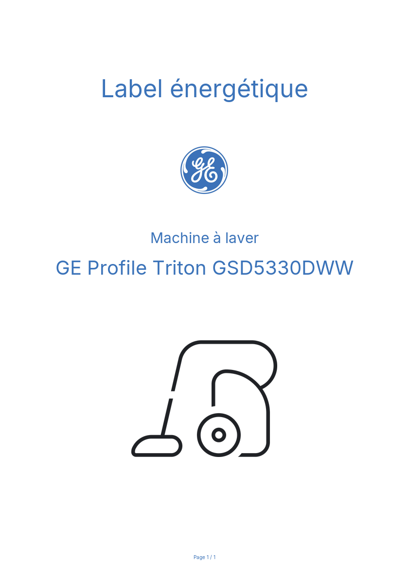 Image de la première page du manuel de l'appareil Profile Triton GSD5330DWW