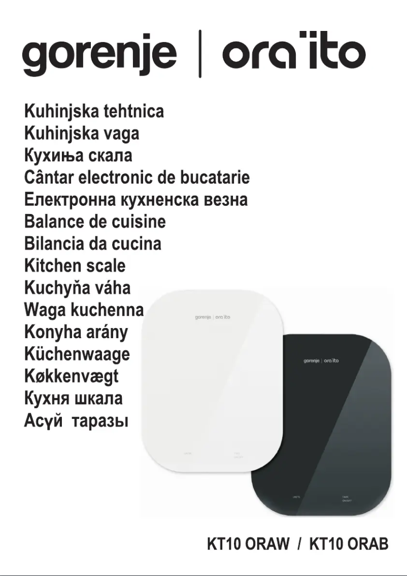 Page n°1 - Manuel utilisateur Gorenje KT10ORAITOB