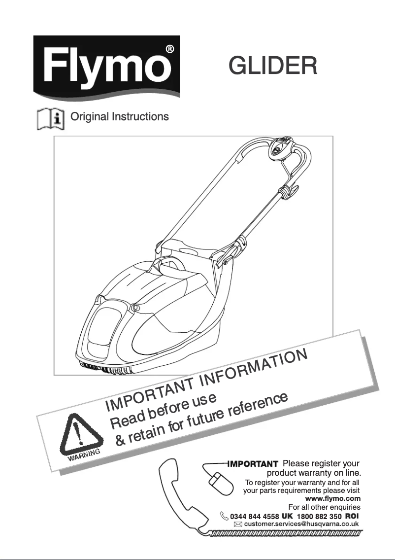 Page 1 de la notice Manuel utilisateur Flymo Glider 350