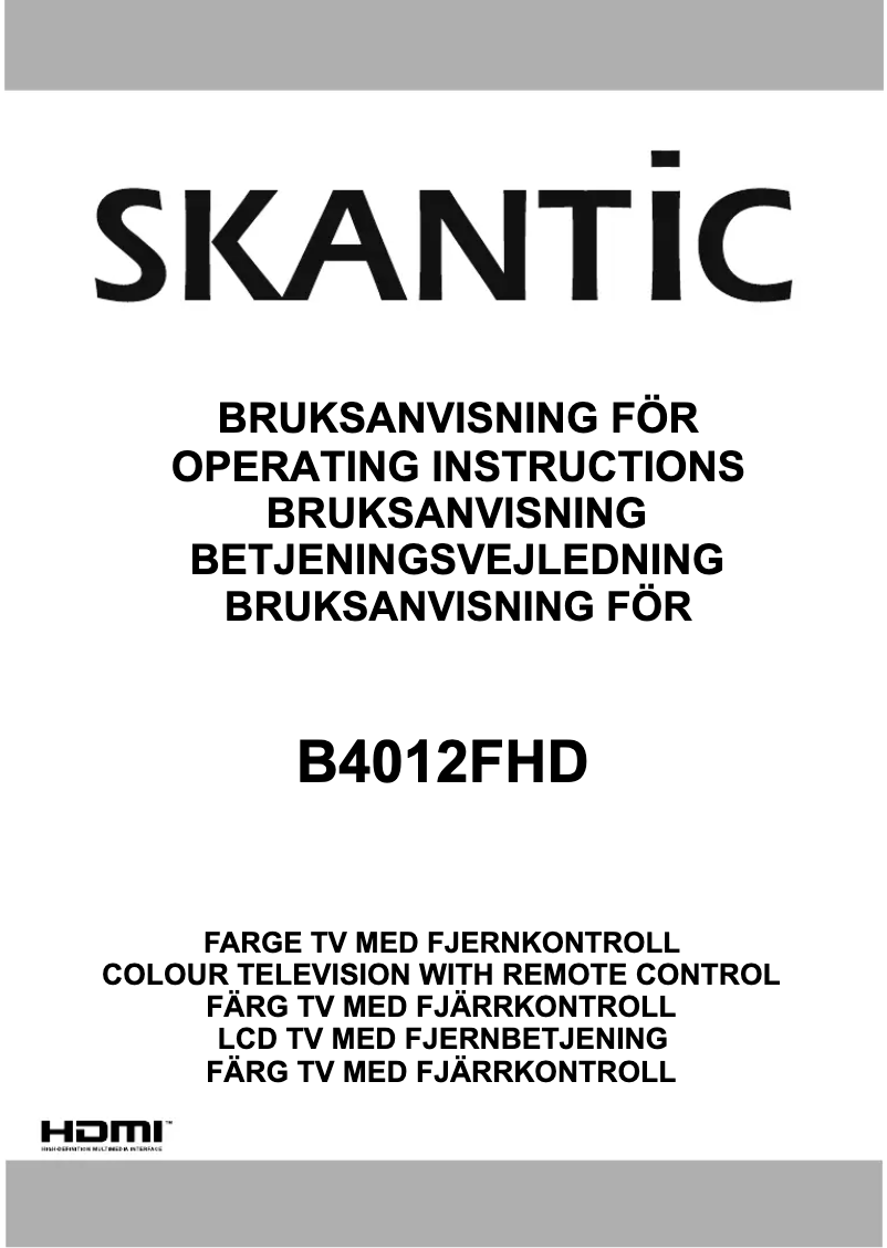 Page 1 de la notice Manuel utilisateur Skantic B4012FHD