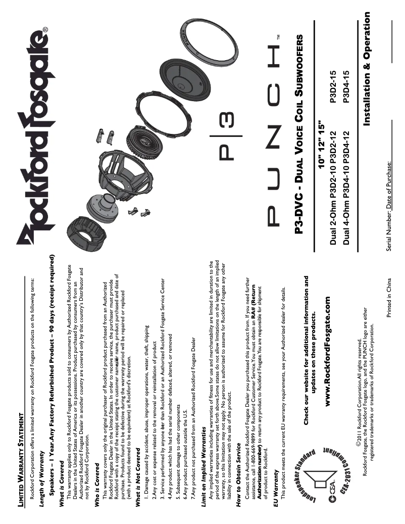 Image de la première page du manuel de l'appareil Punch P3D2-12