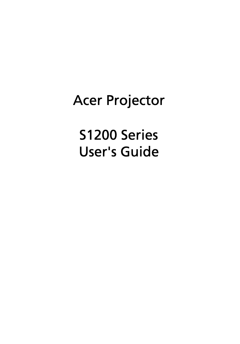 Page n°1 - Manuel utilisateur Acer S1200