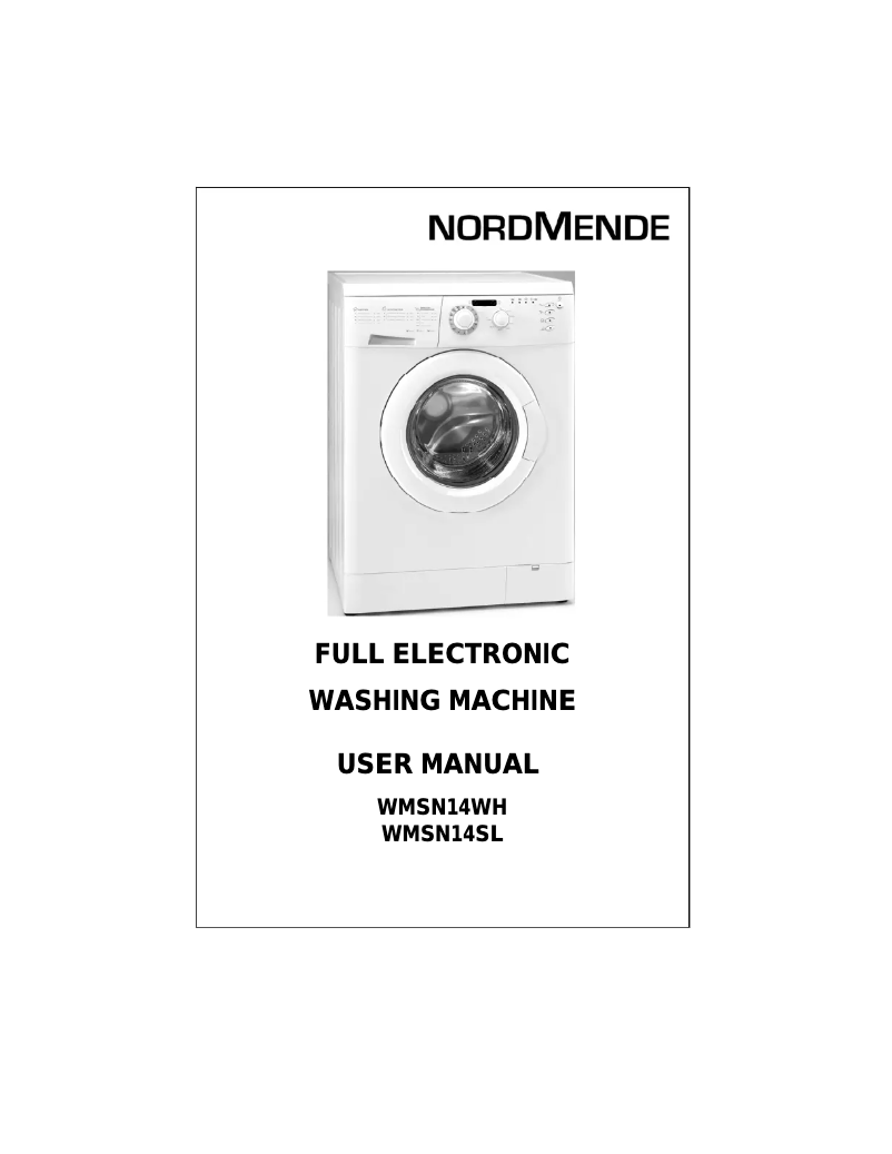 Page n°1 - Manuel utilisateur Nordmende WMSN 14 SL