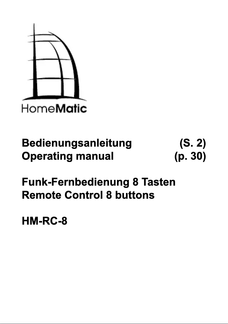 Page n°1 - Manuel utilisateur eQ-3 HM-RC-8