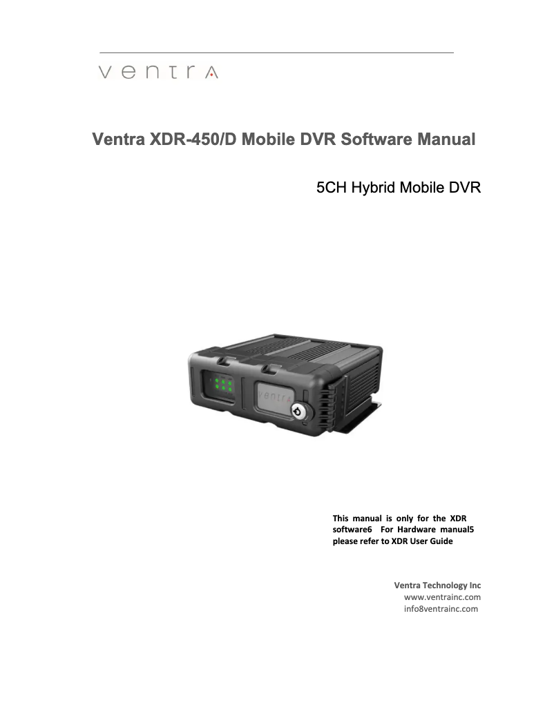 Página 1 del manual Manual de usuario Ventra XDR-450/D