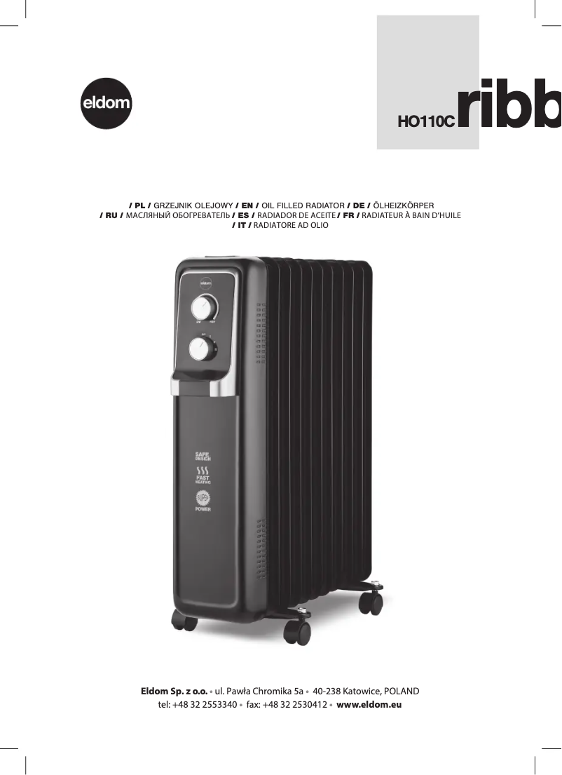 Page n°1 - Manuel utilisateur Eldom Ribby HO110C