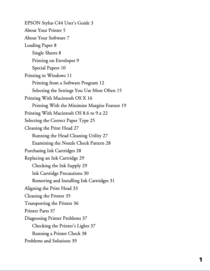 Image de la première page du manuel de l'appareil Stylus C44UX