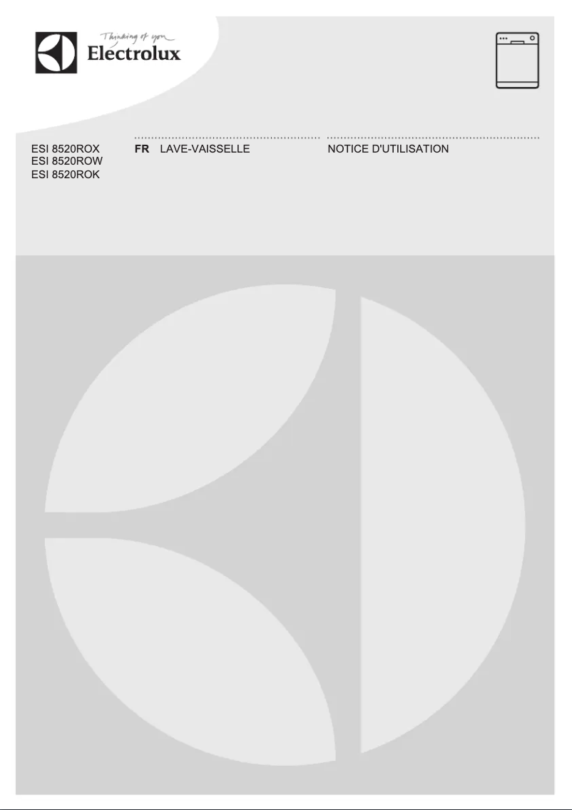 Page 1 de la notice Manuel utilisateur Electrolux ESI8520ROK