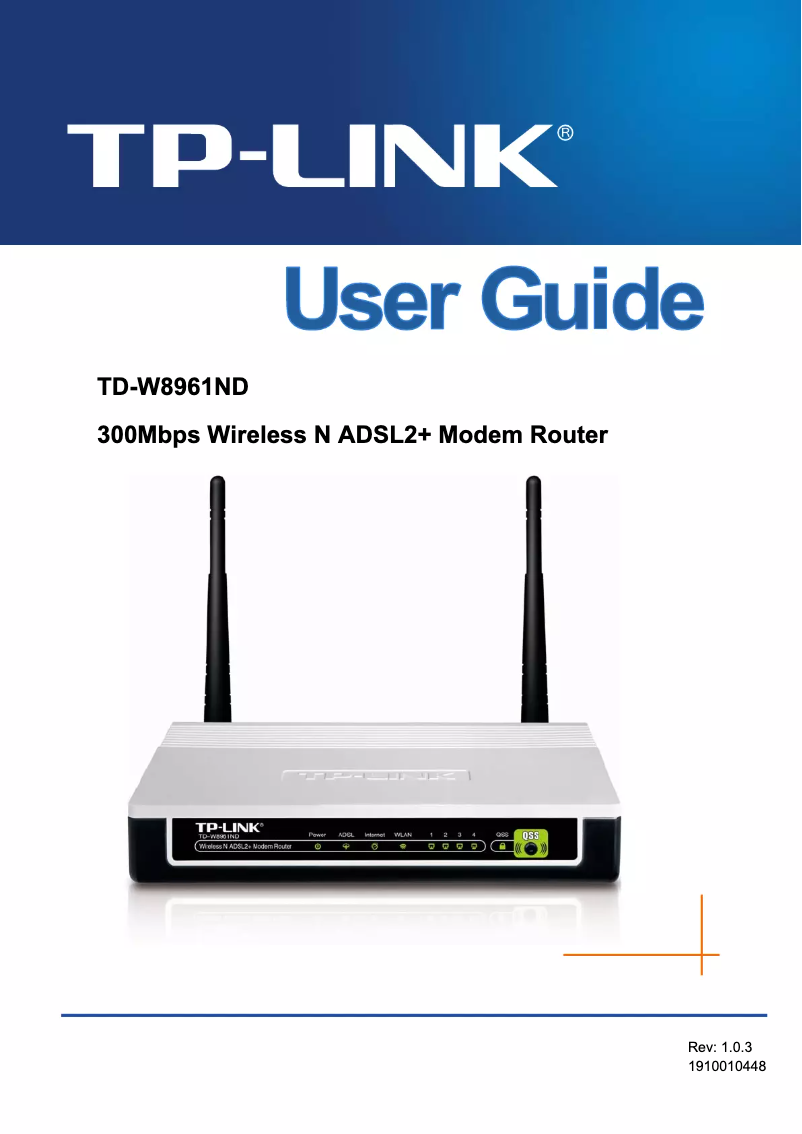 Page n°1 - Manuel utilisateur TP-Link TD-W300KIT
