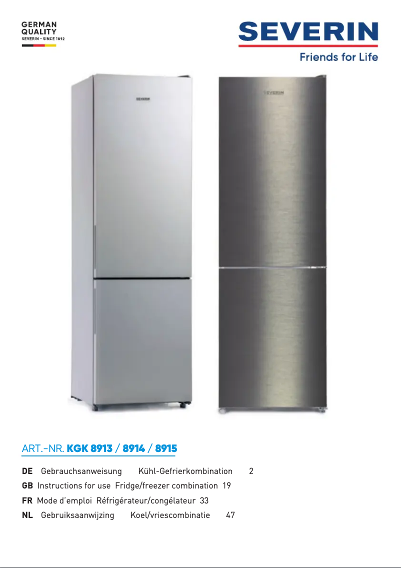 Image de la première page du manuel de l'appareil KGK 8915