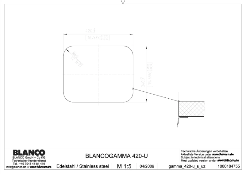 Page 1 de la notice Manuel utilisateur BLANCO GAMMA 420-U