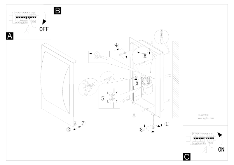 Page 1 de la notice Manuel utilisateur Eglo Verres-C