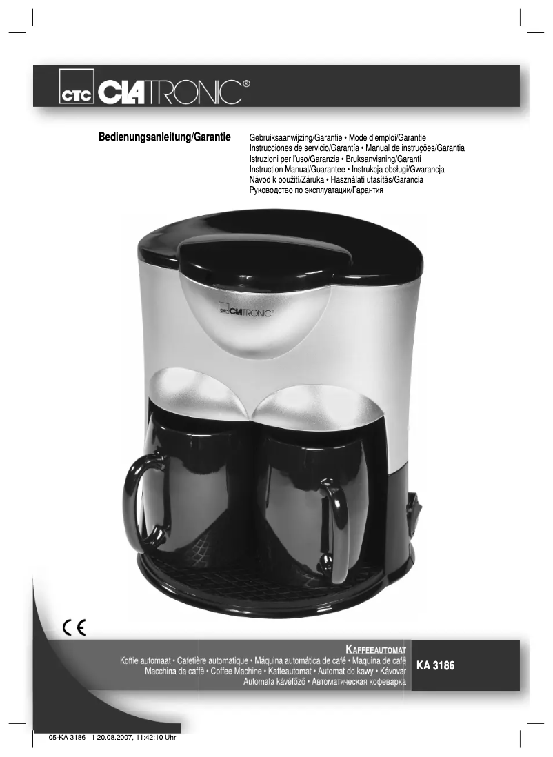 Página 1 del manual Manual de usuario Clatronic KA 3186
