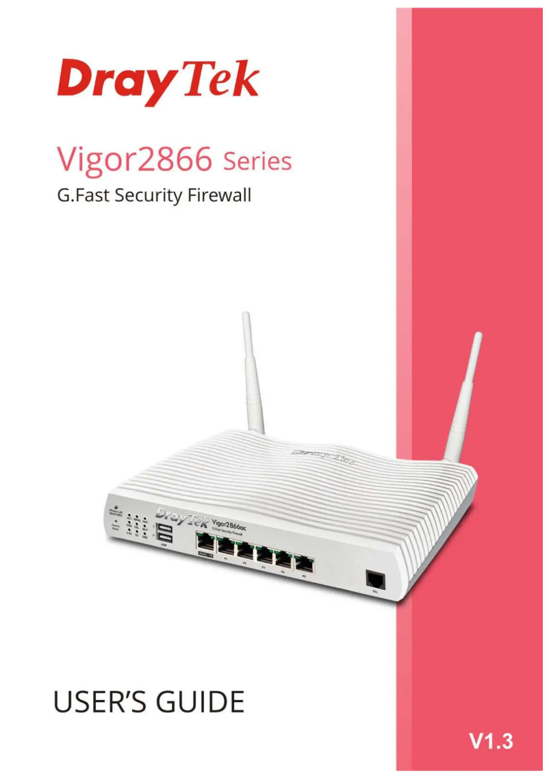 Page n°1 - Manuel utilisateur Draytek Vigor 2866Vac