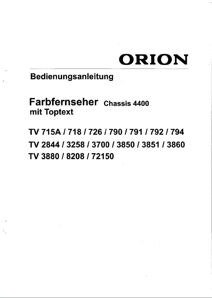 Page n°1 - Manuel utilisateur Orion 790