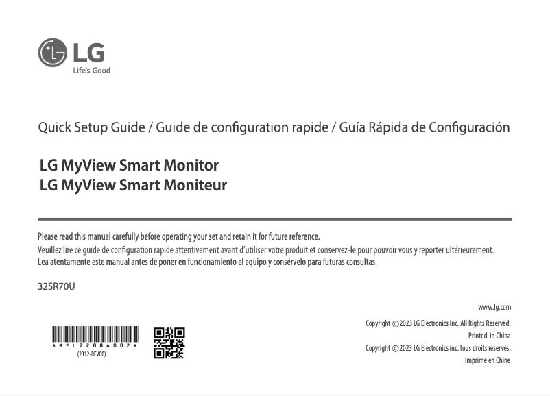 Página 1 del manual Manual de usuario LG MyView 32SR70U