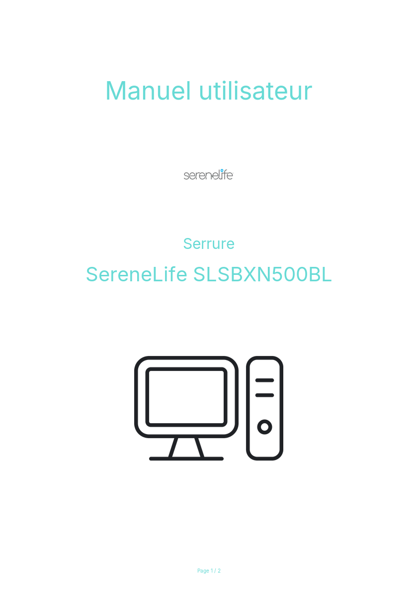 Page n°1 - Manuel utilisateur SereneLife SLSBXN500BL