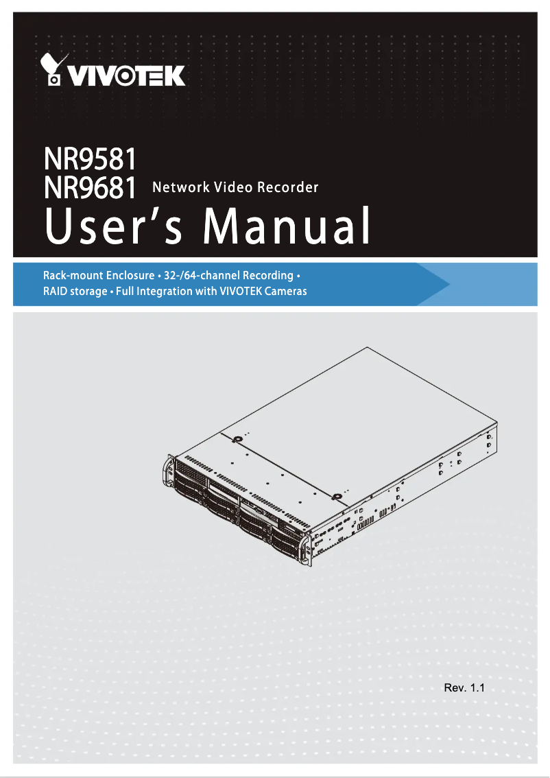 Page n°1 - Manuel utilisateur Vivotek NR9681-v2
