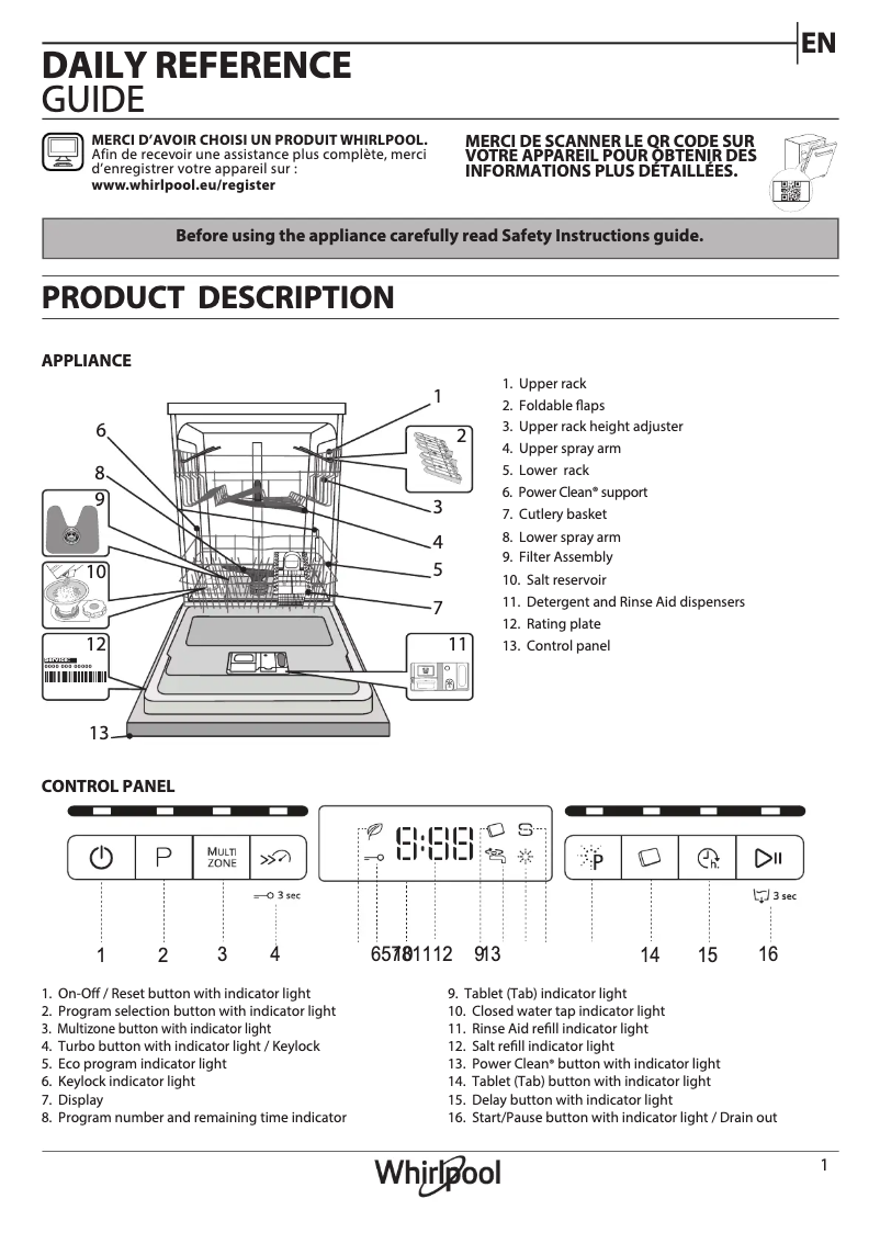 Página 1 del manual Manual de usuario Whirlpool WBO 3T333 P 6.5 X