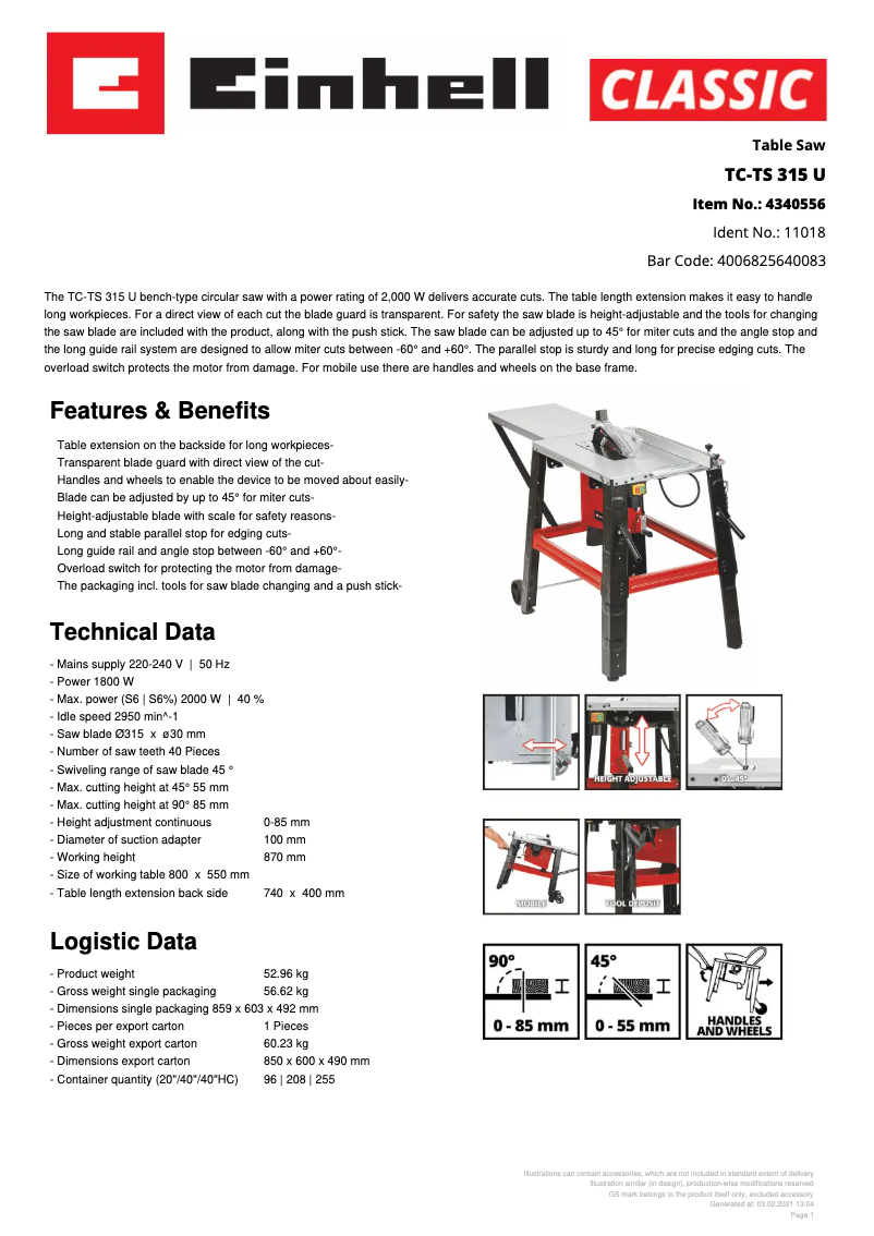 Image de la première page du manuel de l'appareil TC-TS 315 U