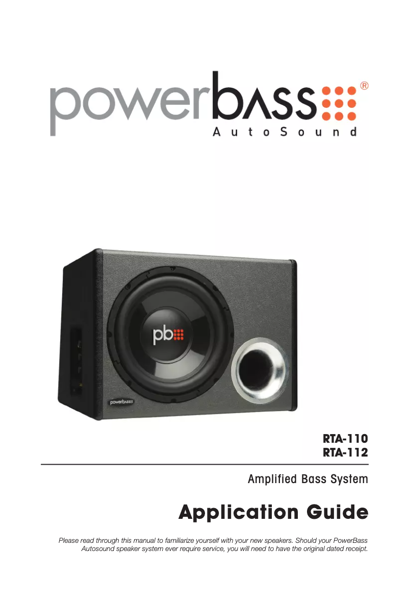 Page n°1 - Manuel utilisateur PowerBass RTA-112