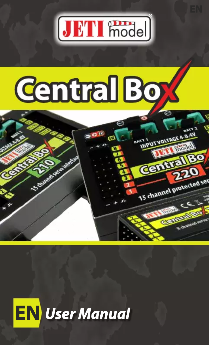 Page n°1 - Manuel utilisateur JETI Central Box 210