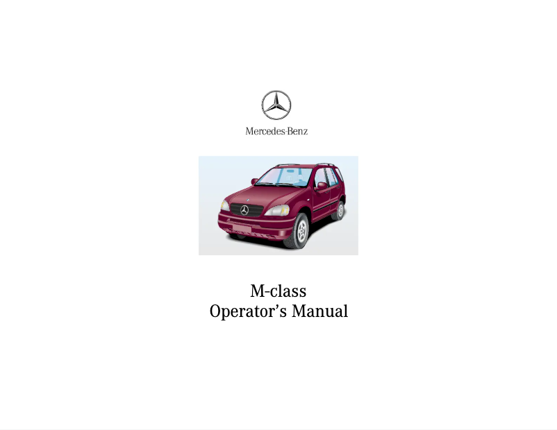 First page image of the manual for M-Class (2001)