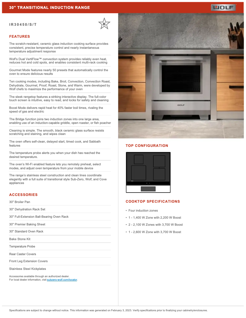 Page 1 de la notice Manuel utilisateur Wolf IR3045T