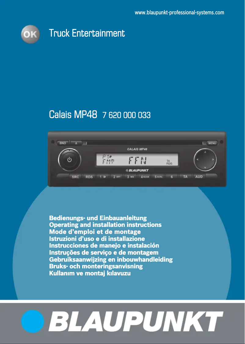 Page 1 de la notice Manuel utilisateur Blaupunkt Calais MP48