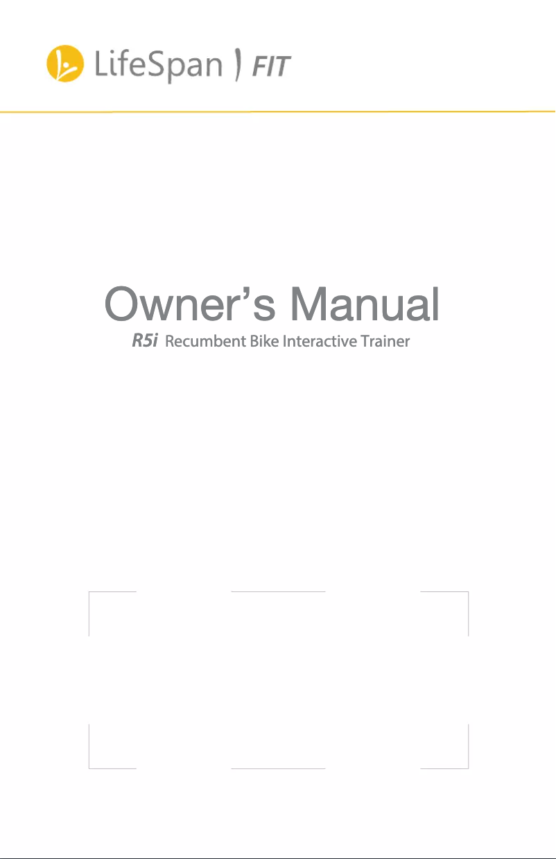 Page n°1 - Manuel utilisateur LifeSpan R5i