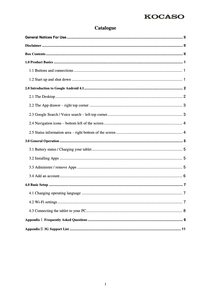 Page n°1 - Manuel utilisateur Kocaso M870