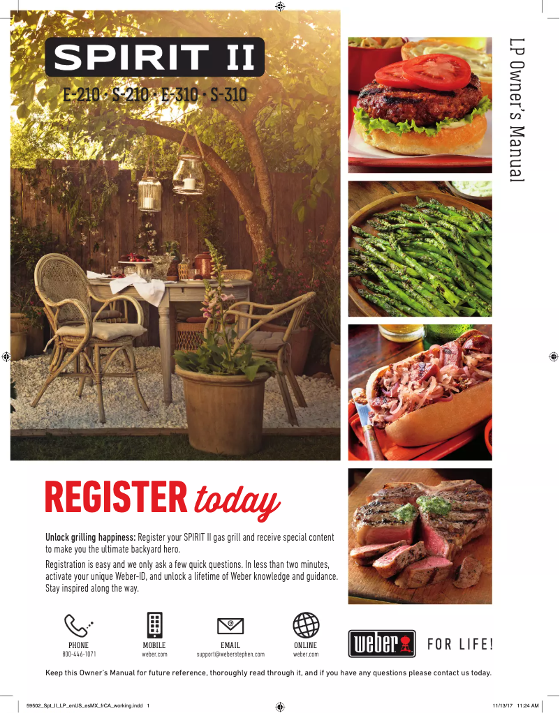 Page 1 of the manual User Manual Weber Spirit II E-210