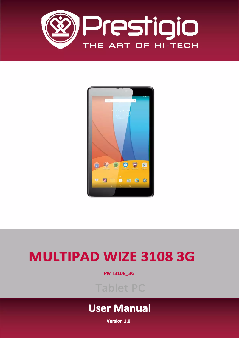 Page n°1 - Manuel utilisateur Prestigio MultiPad Wize 3108 3G