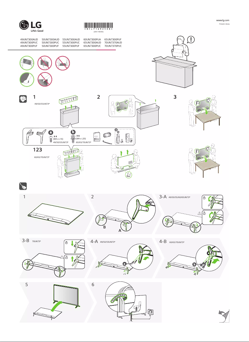 Page 1 de la notice Manuel utilisateur LG UN7300
