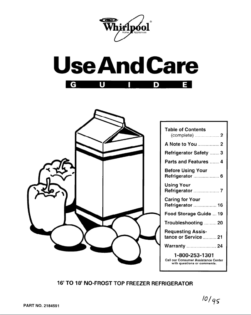 Page 1 de la notice Manuel utilisateur Whirlpool ET16JKYDW03