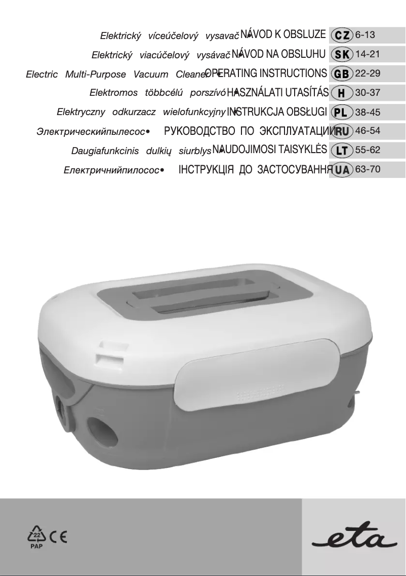 Página 1 del manual Manual de usuario Eta 086390000